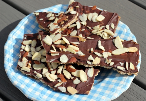 matzo chocolate toffee with almonds